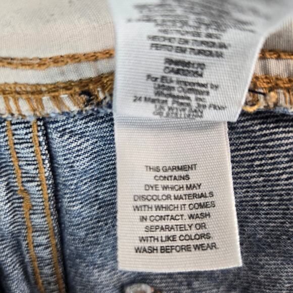 We The Free Denim Aline Mini Skirt Size 28 Button Front Distressed Frayed Hem - Picture 7 of 10